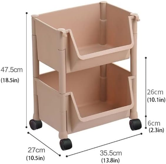 Kitchen Fruit and Vegetable Storage Rack Multi-layer Vegetable Rack Vegetable Basket Floor-standing Large-capacity Food Container Kitchen Countertop Organizer (Color : 4 flo (2 floors)