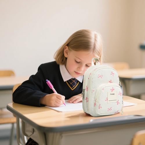 Image of LEDAOU Pencil Case Cute Zipper Pencil Pouch Large Capacity Pencil Bag Organizer School Supplies for Girls Boys Kids (Pink Bow)