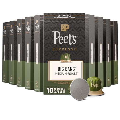 Peet's Coffee Espresso Capsules, Medium Roast, Big Bang, 100 Count