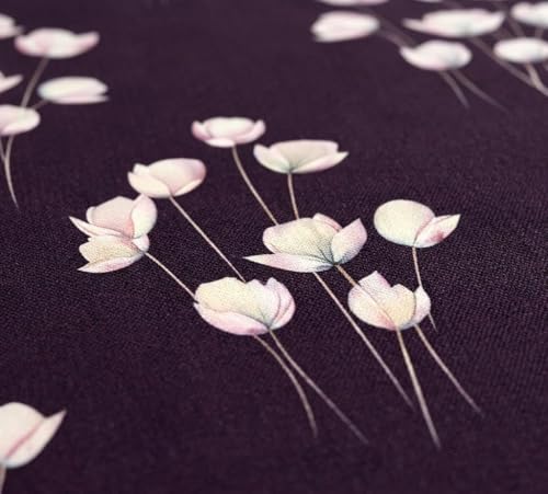 Image of DECOMIZER XL Microfiber Soft Cotton Queen Bedsheet for Double Bed, Queen Size 90 Inches X 100 Inches, 230 X 250 cm with 2 Large Size Pillow Covers - VoiletWhiteFlower