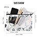 Fisyme Floral Blue Flowers Pencil Pouch for 3 Ring Binder Pencils Case Bag Zipper Pouch with Clear Window for Office 2 Pack