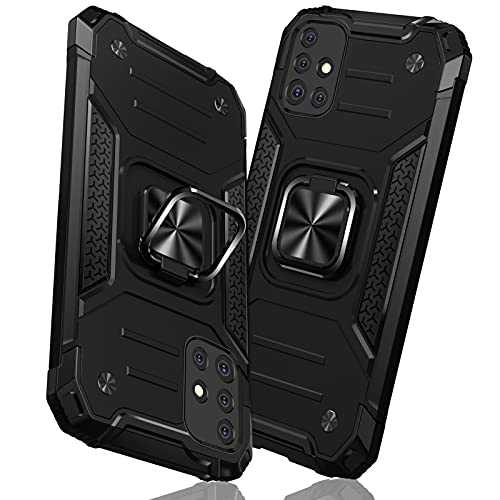 TMUJWS Samsung Galaxy A51 5G 用ケース リング 衝撃吸収 耐衝撃 TPU+PCバンパー 二重構造 米軍MIL規格 全面保護カバー 滑り防止 車載ホルダー対応 擦り傷防止 滑り止め 軽量 薄型 アイフォン A51 5G 用カバー