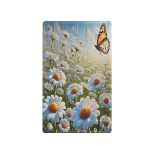 White Daisies Butterfly Light Switch Cover Decorative Receptacle Outlet Wall Plate Guard Plastic Wall Outlet Cover for Home Decor Room Office Bathroom (Unused Outlet Cover)
