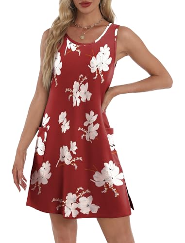 Image of BKRIVE Coverup Summer Dresses for Women 2026 Eyelet Casual Loose Sleeveless Sundresses Tank Dresses with Pockets