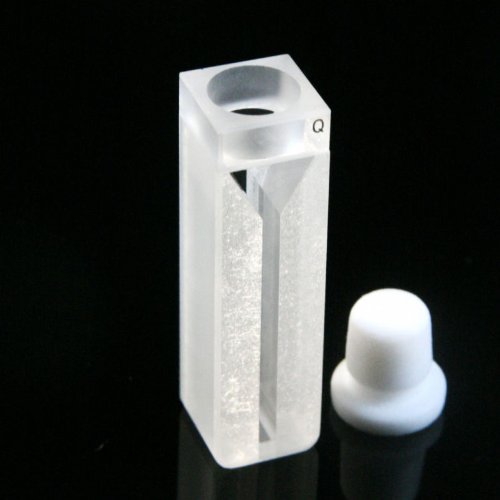 Micro Quartz Cuvette White 0.7ml 1cm Stopper Cell Cuvettes, Light Width 2mm