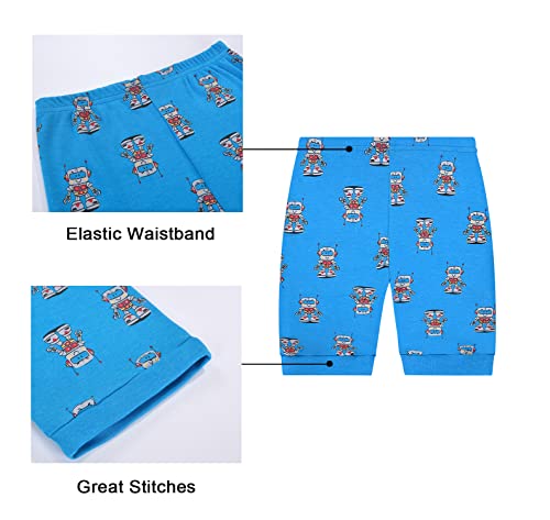 Benaive Boys Pajamas Sets 4 Pieces Toddler Boy Summer Pajama Shorts Kids Pjs Cotton Sleepwear Size 2T - image 6