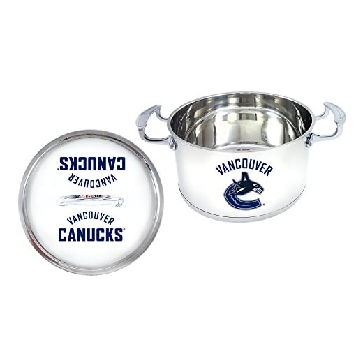 NHL Vancouver Canucks Leafs 5 Qt Stainless Steel Chili Pot