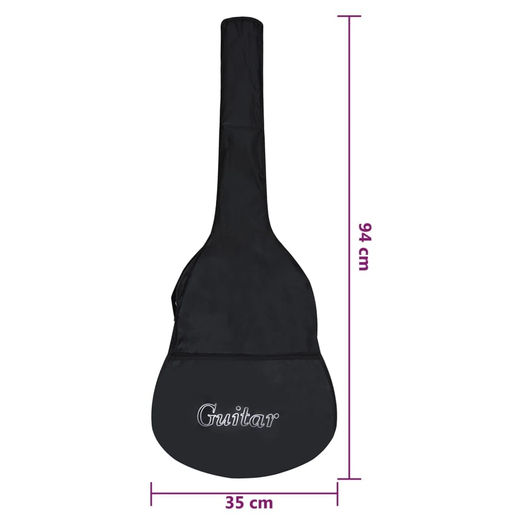 Klassikgitarre 1/2 34 Zoll aus Lindenholz mit Tasche, Gurt und Nylon-Saiten, ideal für Kinder, Anfänger, Schule und Musikunterricht, inklusive Griffbrett und Schutz für Bühne und Reisen