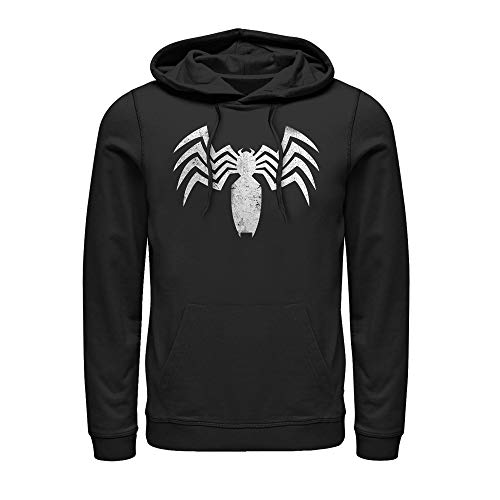 Marvel Mens Venom Distressed Claw Logo Pull Over Hoodie - Black - Large