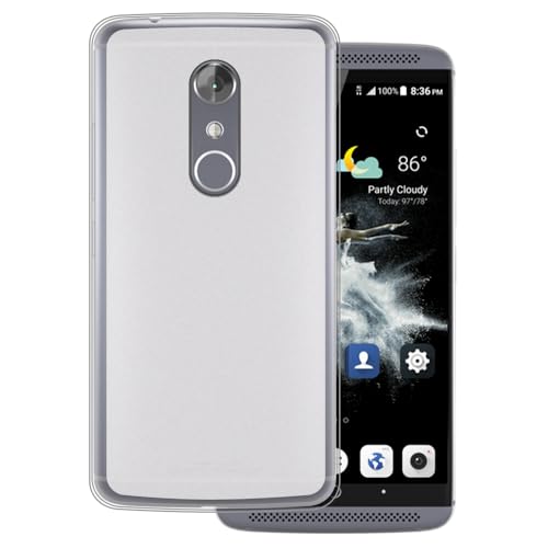 OAGELIM Hülle kompatibel mit ZTE Axon 7 Hülle Stoßfeste TPU Weiche Flexible Schützende Handyhülle mit Kratzfestigkeit & Militärischer Fallschutz (Weiß)