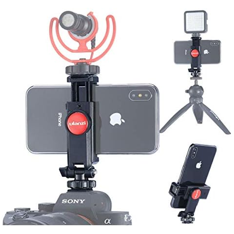 ULANZI ST-06 Camera Hot Shoe Phone Tripod Mount 360 Rotation with Cold Shoe for Mic Light Stand Compatible with Canon Nikon Sony DSLR Camera Cover