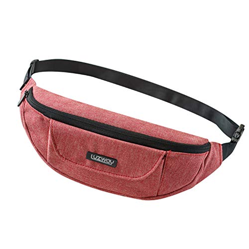 LUZWAY Marsupio Uomo Donna Grande Sportivo Running con Cintura Regolabile, Cintura Corsa Impermeabile, Marsupio Ideale per Corsa Ciclismo Escursionismo Campeggio Concerti [Rosa]