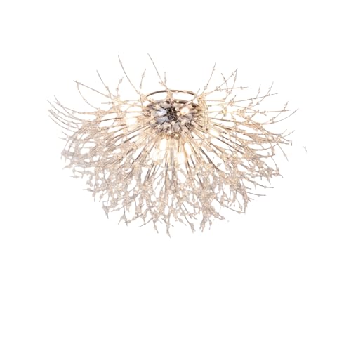 Plafonnier LED pissenlit 50 cm doré pour chambre et cuisine