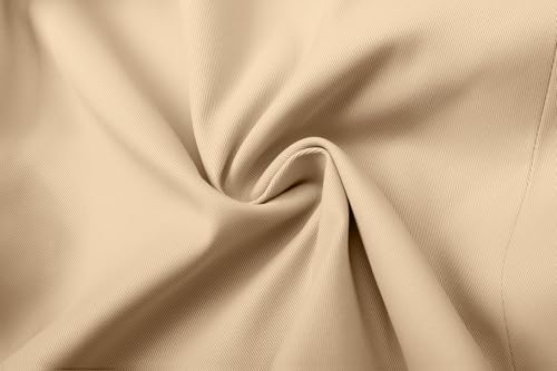 Betusline Women's Large Khaki Double-Breasted Short Trench Coat with Belt - Image 7