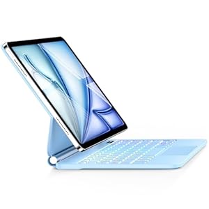Funda de teclado para iPad Air de 13 pulgadas (M3 2025/M2, 2024), iPad Pro de 12.9 pulgadas (3/4/5/6ª generación), magnética de estilo mágico, soporte flotante en voladizo, funda de teclado