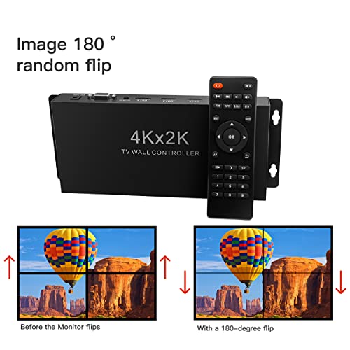 Video Wall Controller, 4K X 2K Hd Display Seamless Splicing Professional Processor With Rs232, Hdmi Input, 4 Way Hdmi & Audio Output 180 Degree Rotate Tv Wall Display 2X2, 1X2, 1X3, 1X4, 2X1, 3X1, 4X1 #TOP3