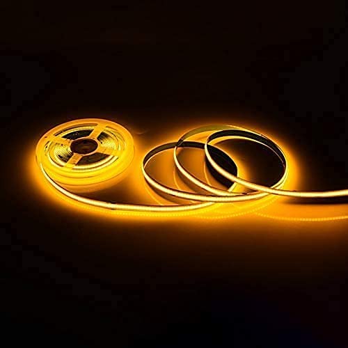 Image of 16.4FT /5M COB Flexible LED Strip Light DC12V /24V 528leds /m Bendable Tape (24V, Yellow)