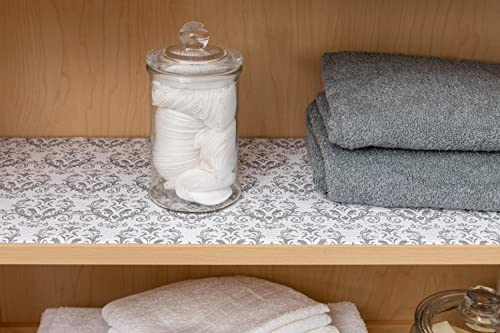 Duck Easyliner Shelf Liner Non-Adhesive Smooth Top, 12 Inches X 24 Feet, Grey Marble #TOP4