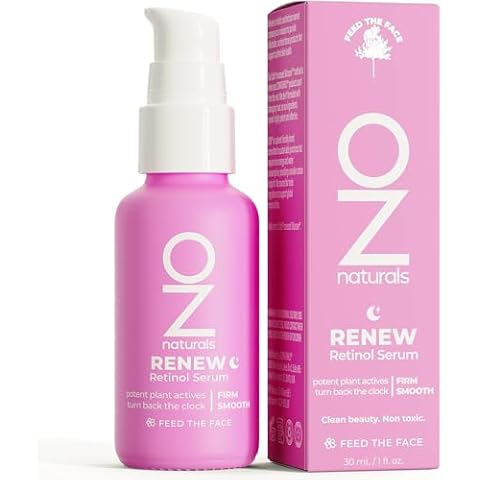 OZNaturals Renew Retinol Serum - Anti Aging Serum for Skin Renewal - Smoothes and Brightens Complexion with Vitamin E and Hyaluronic Acid - 1 oz Cover