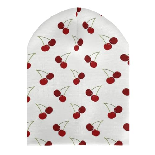 Cute Cherry Pattern Kids Beanie Hat for for Girls Boys Children Cap Winter Knitted Chemo Cancer Headwear Accessories Gifts Decoration3