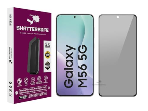 Image of Anti-Spy Privacy Tempered Glass Compatible For Samsung Galaxy M56 5G [Pack of 1]. 9H Hardness, Anti-Scratch, Edge-to-Edge Protection With Easy Installation Kit & Case Friendly Fit.