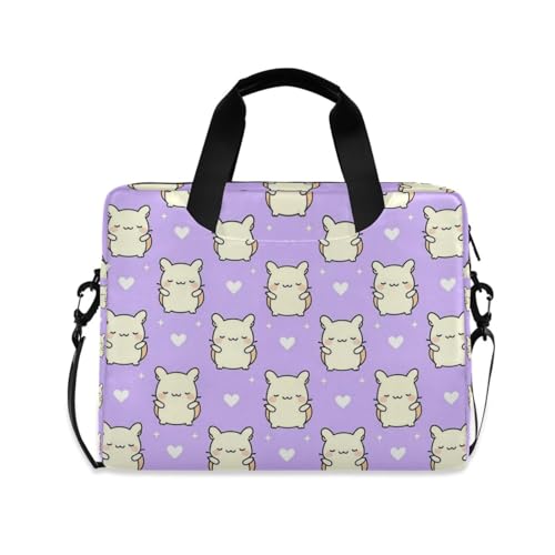 Maletín portátil para laptop 15.6 pulgadas diseño kawaii morado miniatura 1