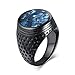 Banemi Nordischer Schmuck Herren Ring, Titan Herren Ring Brilliant Dichtring Schwarz Herren Hochzeitsbänder Größe 62 (19.7)