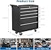 Rolling Tool Chest, 5 Drawers Tool Storage Cabinet with Wheels, Portable Tool Cabinet Organizer with Locking System & Drawer Liners,Universal Lockable Wheels, Tool Storage Cart for Garage, Workshop