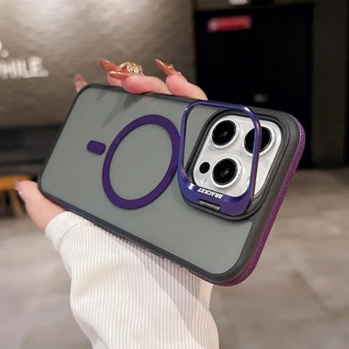 Coque magnétique iPhone 12 Pro violette givrée avec support caméra