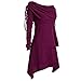 Produktbild BHYDRY Herbstmode Damen Pullover Longpullover Kragen Tunika Falten Shirt Damen Loose Asymmetrisch Sweatshirt Long Top Oversize Pullover Oberteile Langarmshirt Große Größen