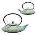 27.1oz Small Cast Iron Teapot, SECHUDO Japanese Style Tea Kettle Coated with Enameled Interior for Stovetop Safe,Cast Iron Tea Pot with Stainless Steel Strainer for Loose Leaf,Flat Fish Pattern(800ml)