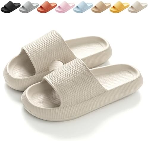 Calish Badeschuhe Herren Damen Cozislides Original Slippers Cloudyzz Schlappen Wolke rutschfeste Badelatschen Hausschuhe Sommer Pantoletten Badeschlappen Flip Flops Indoor/Outdoor