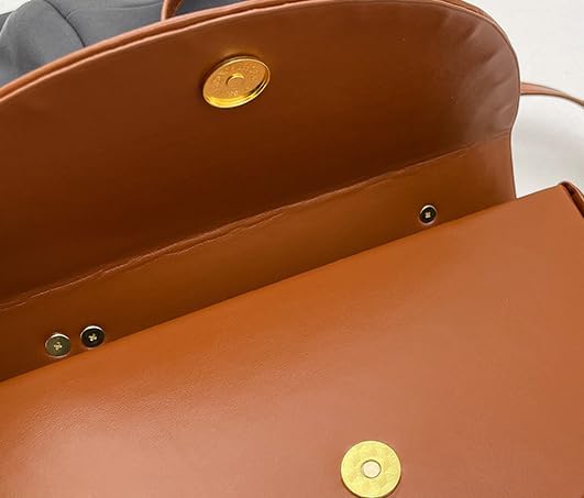 Semi-circular Saddle Purses for Women Elegant PU Leather Tote Shoulder Bag Chic Crossbody Handbag - Image 2