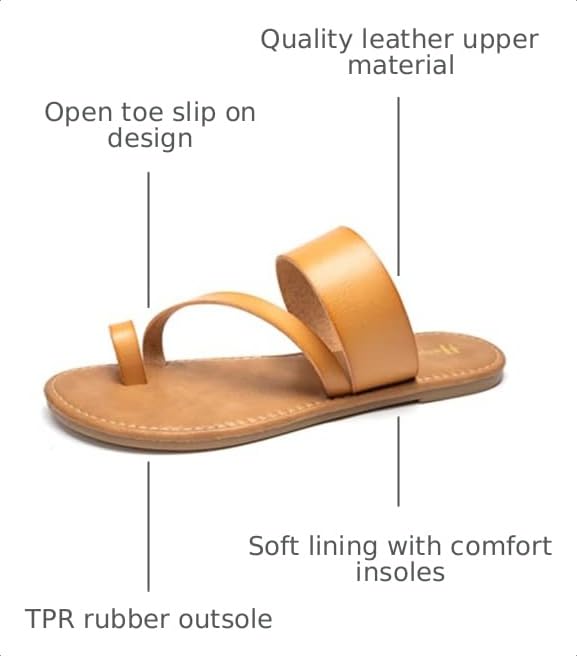 Image of Huayuanwell Women's Slide Sandals Slip On Flat Sandals Flip Flop Thong Sandals Casual Summer Sandals