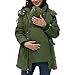 QotLoyi maternity coat,maternity winter coat 3 in 1 quilted lined jackets thicken warm waterproof down jacket parka outwear with hood
