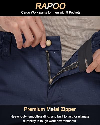 Image of Rapoo Ripstop Water Resistant Cargo Tactical Pants for Men EDC Hiking Work Military Army Pants with 9 Pockets