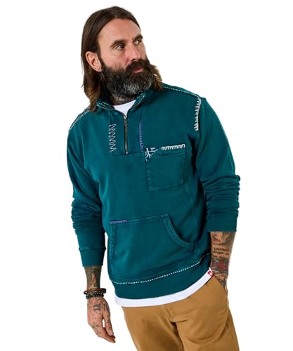 Joe Browns Men's Customised Zip Up Neck Funnel, Regular, Blue, UK L