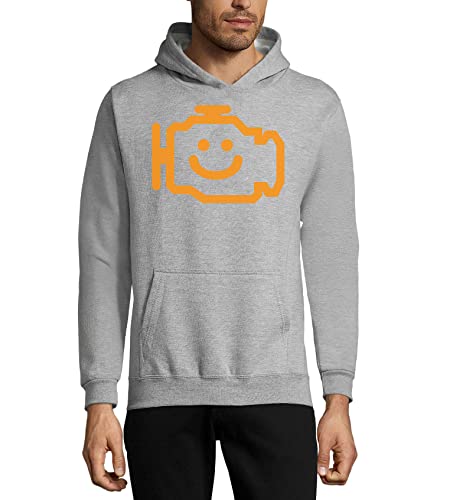 Sweat Check Engine en coton gris XL idéal pour vos sorties décontractées