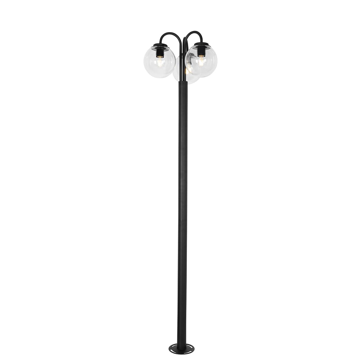 QAZQA sfera - Palo da giardino Moderno - 3 luce - L 58.5 cm - Nero - Moderno - Illuminazione esterna
