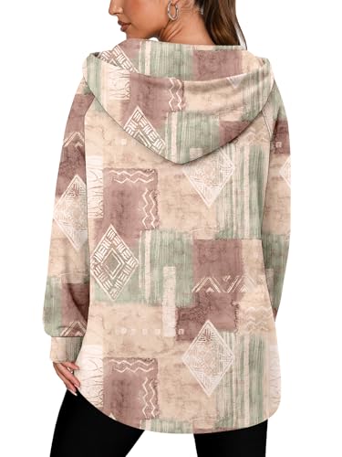 onlypuff Women Hoodie Pullover Trendy Quarter Zipper Lapel Sweatshirts Drawstring Cute Hooded Tunic Tops with Side Pockets