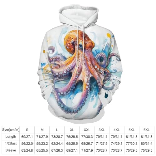 Sweat pieuvre design aquarelle 3D pull graphique à manches longues unisexe