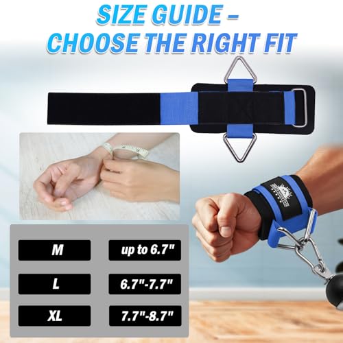 Image of Adjustable Wrist Cuffs Neoprene Padded Straps for Cable Machines Strength Training Equipment