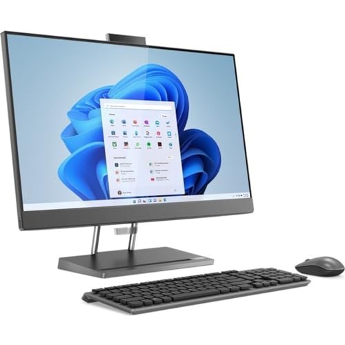 Image of Lenovo IdeaCentre AIO 5 AIO Desktop 27 inch QHD IPS Anti-Glare Touchscreen 350nits 100Hz Intel 14-core i7-12700H Processor 32GB RAM 1TB SSD 5MP+ IR Camera JBL Win11 Grey + HDMI Cable
