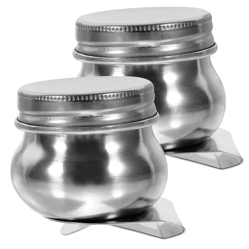 BEBEMOKO 2pcs Stainless Steel Oil Paint Mixing Palette Cup Cleaning for Artists