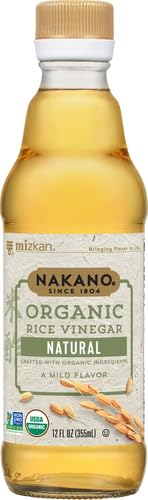 Miniatura 3 de Nakano Vinagre de arroz orgánico natural, vinagre para salsa salteada, vinagreta de ensalada y adobo, vinagre de cocina para usar en recetas, 12