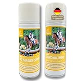 Fácil de usar. Espray de aluminio para perros y gatos. ¿El caballo tiene abrasiones? El spray de aluminio EMMAs sirve como protección fiable para la piel como cobertura. Espray protector de aluminio transpirable que forma película para cubrir superficies. Cuidado de la piel para caballos en heridas, después de operaciones, eccema y en caballos Mauke. El spray se mantiene especialmente bien en la piel seca. Seca las heridas húmedas. Aplicar el spray de aluminio sobre heridas para el cuidado de heridas