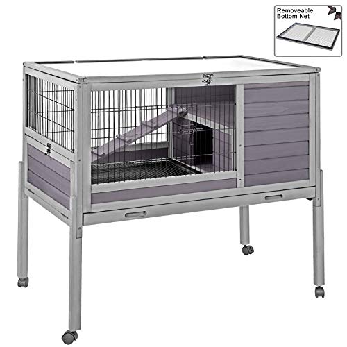 Aivituvin [Upgrade Version] 39.4" Rabbit Hutch Indoor and Outdoor Bunny Cage with Deep