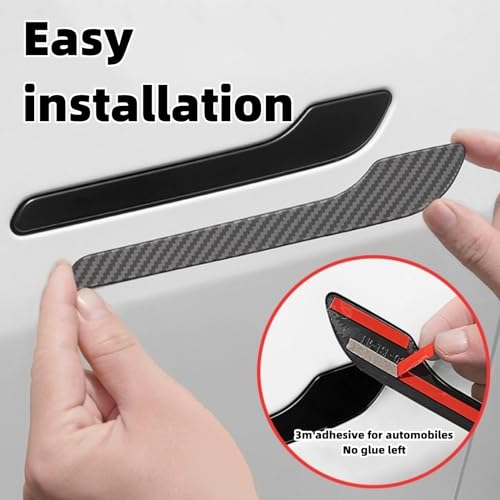 Image of Fit for Tesla Model 3 and Model Y 2017-2024 Door Handle Decoration Cover,for Car Door Handle Sills Protection Wrap Accessories 4Pcs (White)