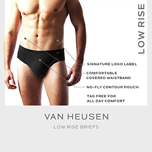 Van Heusen Men’s Underwear - Low Rise Briefs With Contour Pouch (5 Pack), Size Medium, Black/Grey/Print/Grey #TOP4