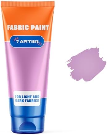 7 Artists Lavender Fabric Paint 2 fl. oz – Light Purple Fabric Paint for Clothes Permanent | Textile Paint for Upholstery, Sneakers, Canvas Tote Bags, T-Shirt Painting | Pintura para Ropa y Zapatos
